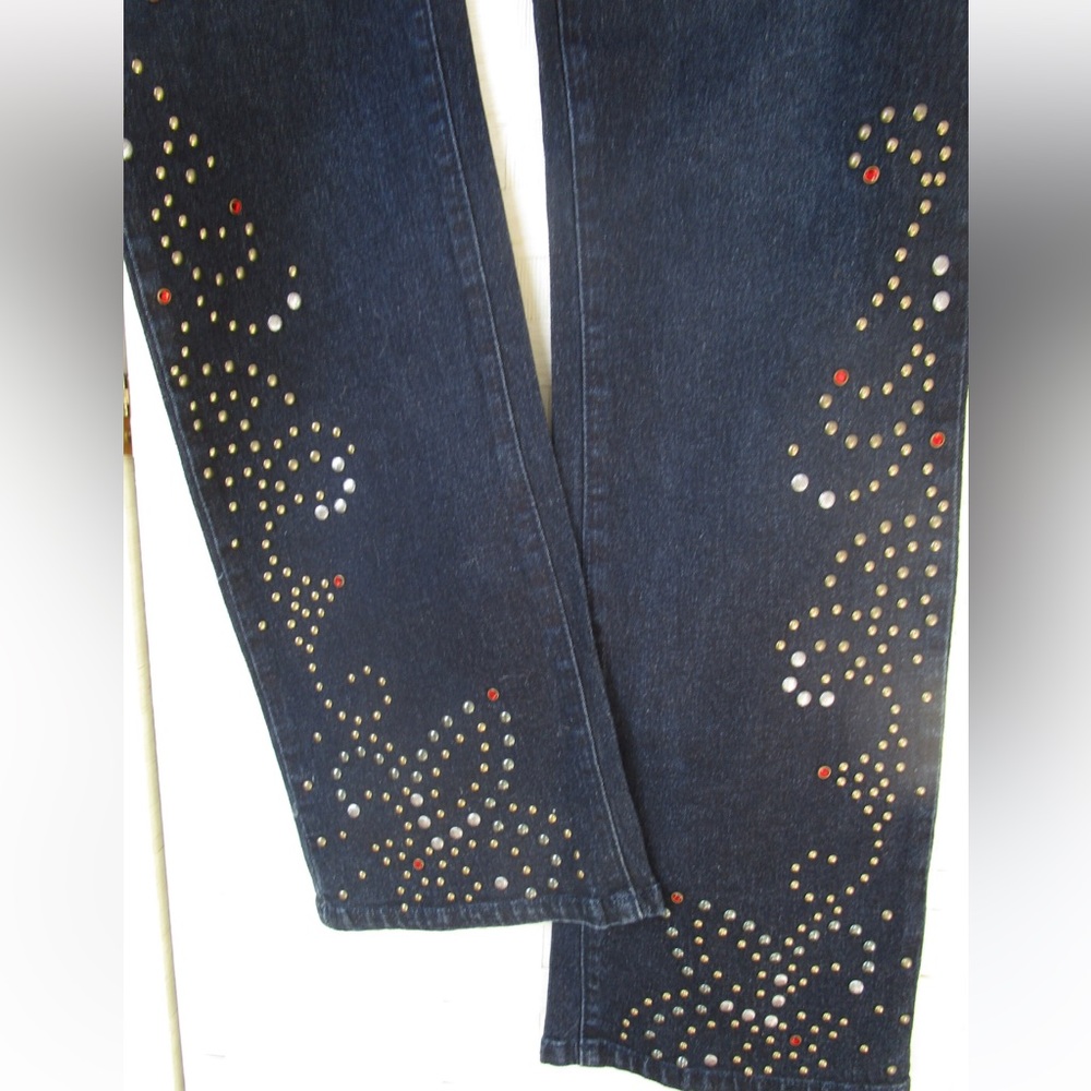 DG2 Embellished Studs & Rhinestones Bootcut Jeans Sz 22W Tall - Picture 5 of 9
